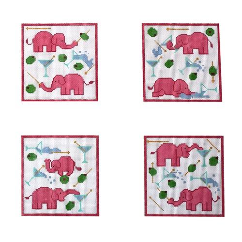 One Too Many Martinis Coasters Painted Canvas The Meredith Collection - 1