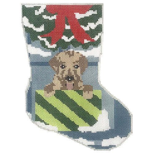 Open for Joy Mini Stocking Painted Canvas KCN Designers - 1