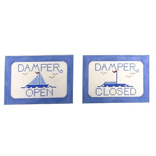 Open/Closed Sailboats Painted Canvas Kate Dickerson Needlepoint Collections - 1