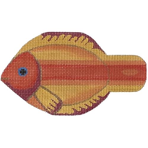 Orange and Yellow Fish (LL) Painted Canvas Labors of Love Needlepoint - 1
