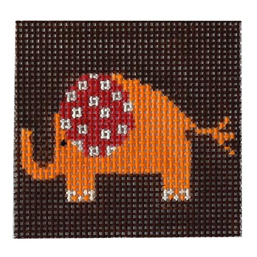 Orange Elephant Painted Canvas Birds of a Feather - 1
