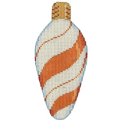 Orange Peppermint Swirl Light Bulb Painted Canvas Associated Talents - 1