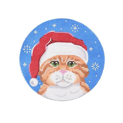 Orange Tabby Santa Painted Canvas Pepperberry Designs - 1