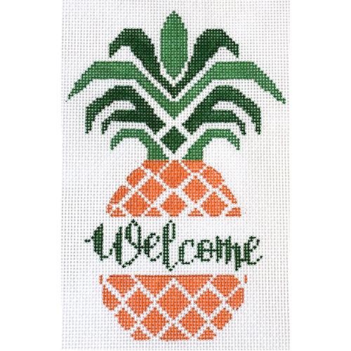 Orange Welcome Pineapple Painted Canvas A Poore Girl Paints - 1