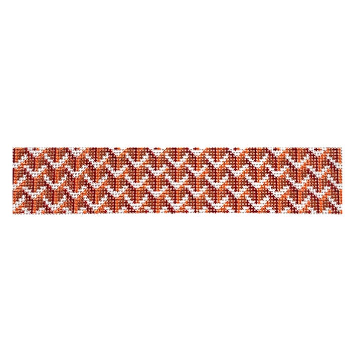 Orange Y Pattern Keychain Painted Canvas Anne Fisher Needlepoint LLC - 1