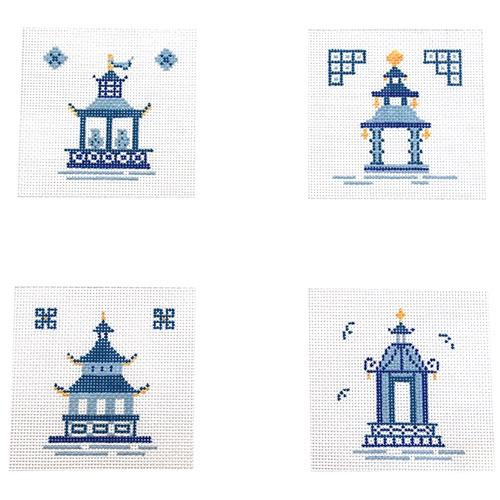 Oriental Coasters Painted Canvas Patricia Sone