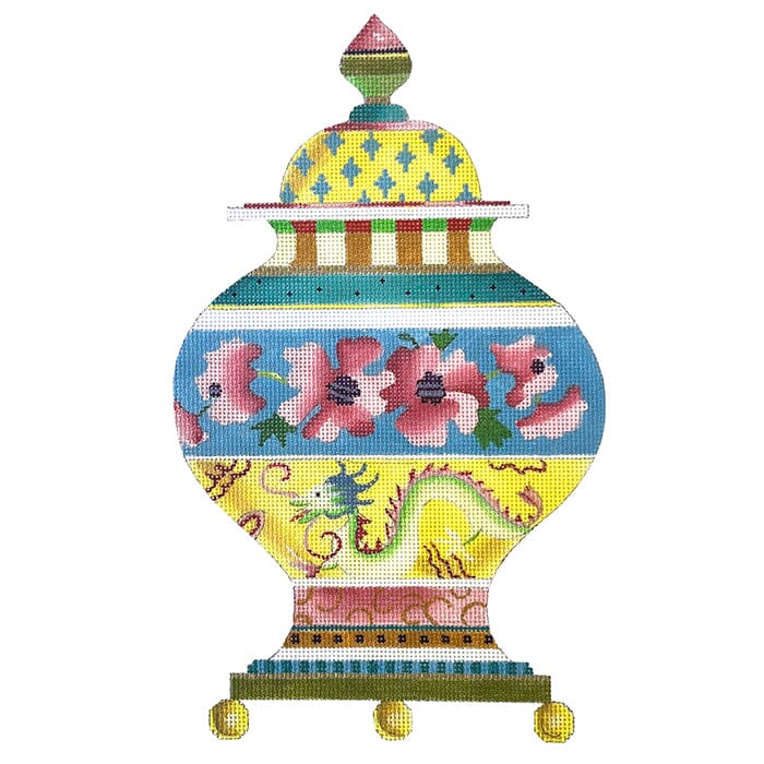 Oriental Dragon Vase Painted Canvas Colors of Praise - 1