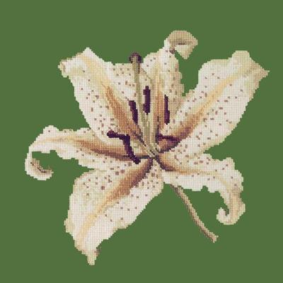 Oriental Lily Needlepoint Kit Kits Elizabeth Bradley Design Dark Green
