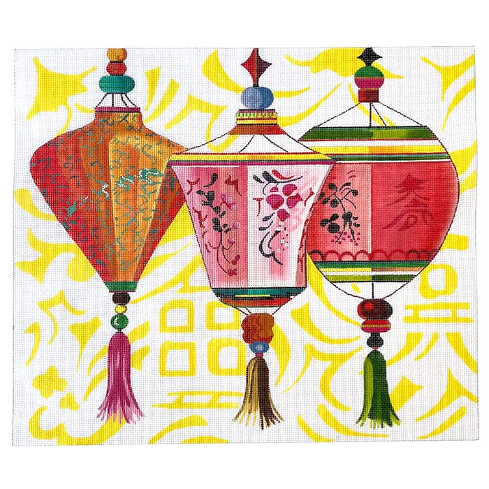 Oriental Paper Lanterns Painted Canvas Colors of Praise - 1