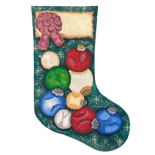 Ornaments on Tree Stocking Painted Canvas Chris Lewis Distributing - 1