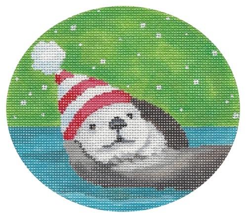 Otters Christmas Painted Canvas Scott Church Creative - 1