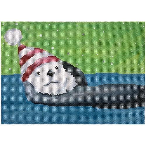 Otters Christmas Painted Canvas Scott Church Creative