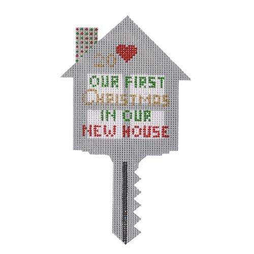 Our First Christmas Key Painted Canvas Kimberly Ann Needlepoint - 1