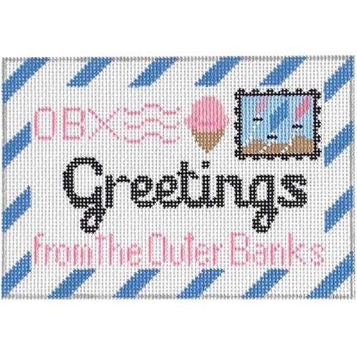 Outer Banks Letter Painted Canvas Rachel Donley - 1