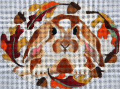 Oval Fall Bunny Painted Canvas Melissa Prince Designs - 1