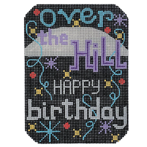 Over the Hill Happy Birthday Painted Canvas Danji Designs - 1