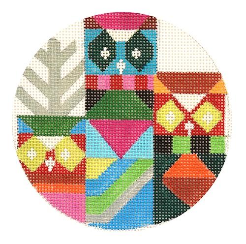 Owl Ornament Painted Canvas Melissa Prince Designs - 1