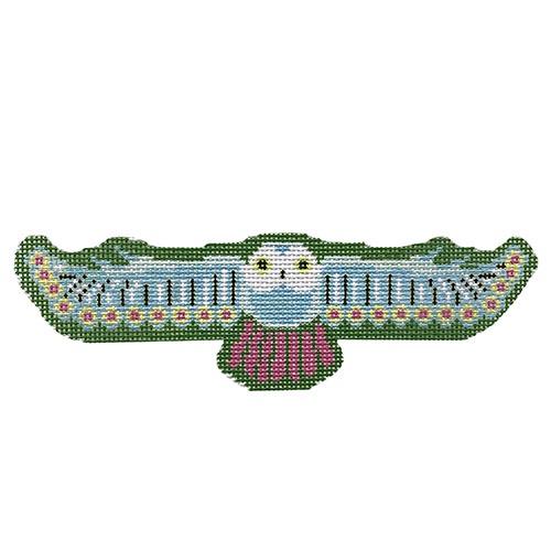 Owl (PLUM) Painted Canvas The Plum Stitchery