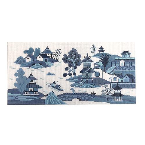 Painted Porcelain Blue Painted Canvas Susan Roberts Needlepoint Designs Inc. - 1