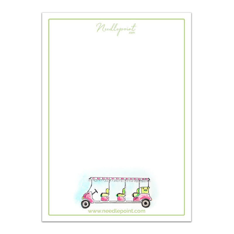 Palm Beach Golf Cart Notepad Accessories Needlepoint.Com - 1