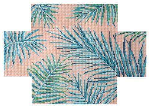Palm Fronds Brick Cover Painted Canvas Needle Crossings - 1