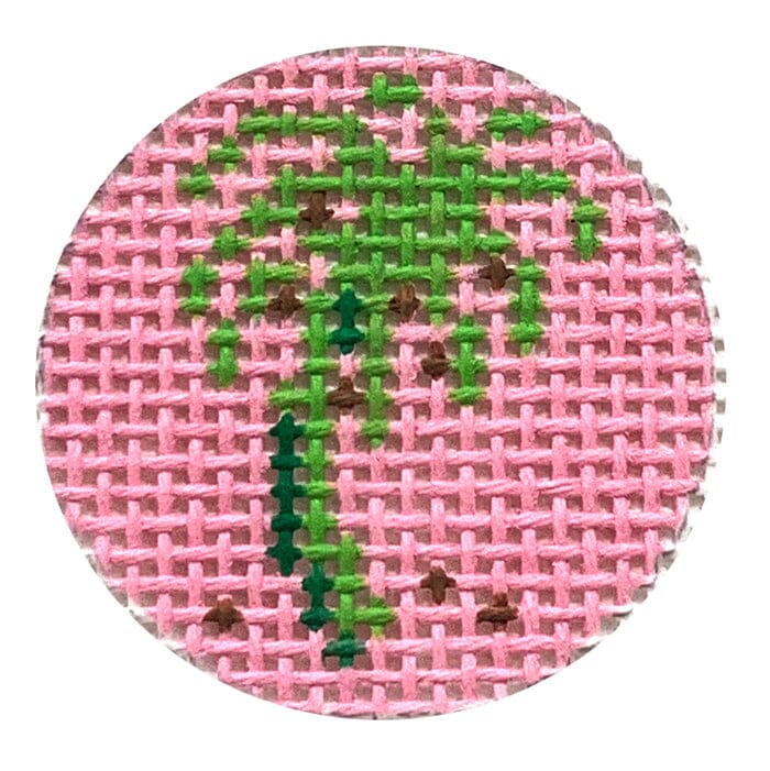 Palm Tree Key Fob Insert Painted Canvas Kate Dickerson Needlepoint Collections - 1