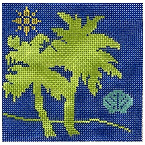 Palm Tree Series Lime Green Painted Canvas Danji Designs - 1