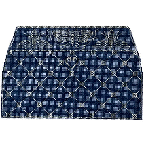 Palo Alto 3 Piece Purse Blue & Silver Painted Canvas Whimsy & Grace - 1
