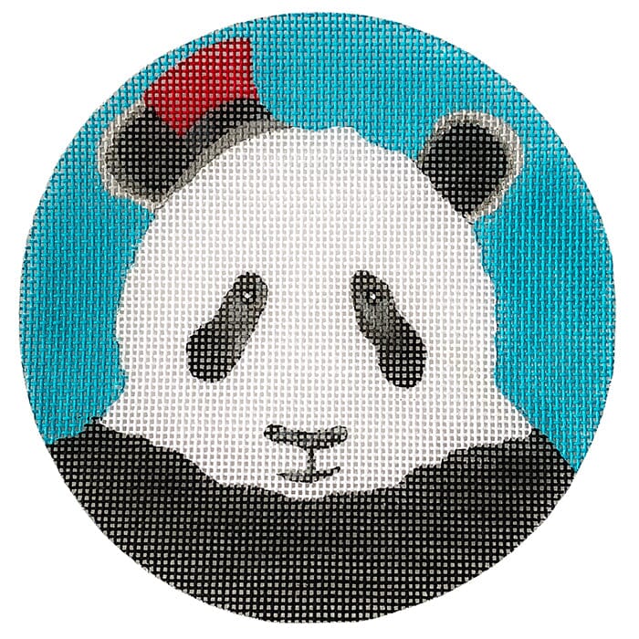 Panda with Hat Painted Canvas CBK Needlepoint Collections