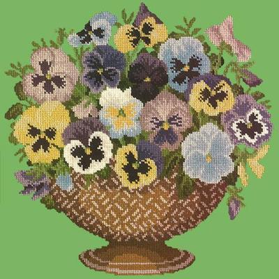 Pansy Bowl Needlepoint Kit Kits Elizabeth Bradley Design Grass Green