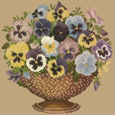 Pansy Bowl Needlepoint Kit Kits Elizabeth Bradley Design Sand