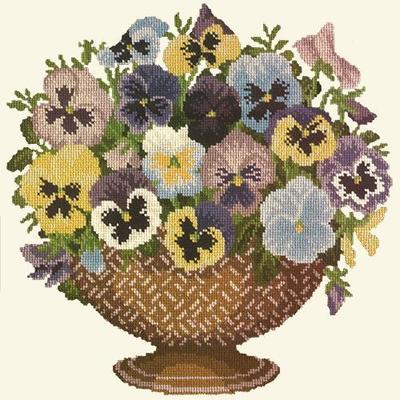 Pansy Bowl Needlepoint Kit Kits Elizabeth Bradley Design Winter White
