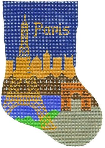 Paris Minisock Painted Canvas Silver Needle
