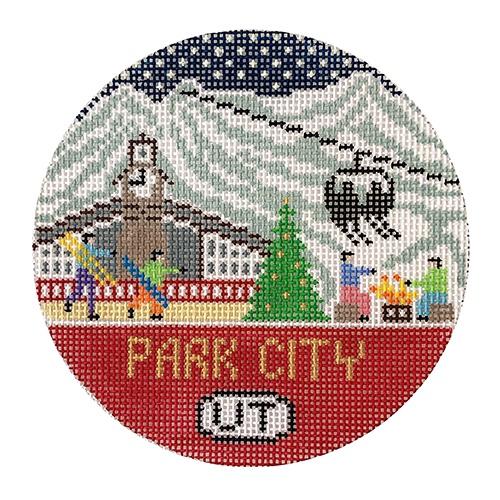 Park City Round Painted Canvas Doolittle Stitchery - 1