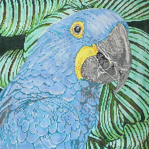 Parrot Hyacinth Macaw Painted Canvas The Meredith Collection - 1