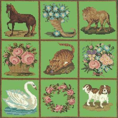 Patchwork Pieces Needlepoint Kit Kits Elizabeth Bradley Design Grass Green