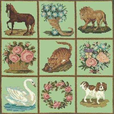 Patchwork Pieces Needlepoint Kit Kits Elizabeth Bradley Design Pale Green
