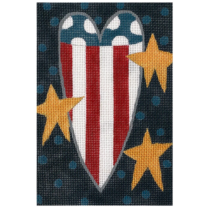 Patriot Heart Painted Canvas ditto! Needle Point Works