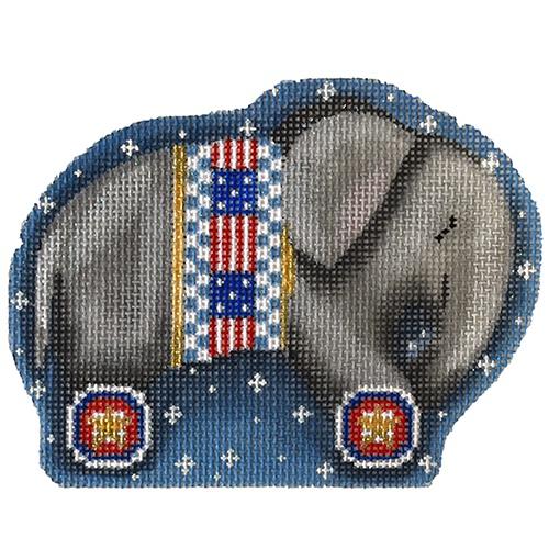 Patriotic Elephant Painted Canvas Associated Talents - 1