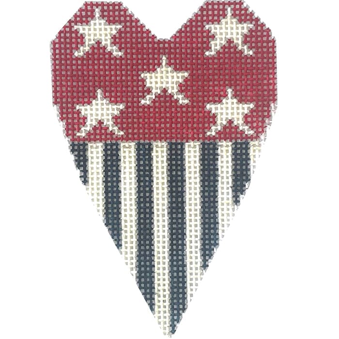 Patriotic Heart C Painted Canvas NeedleDeeva - 1