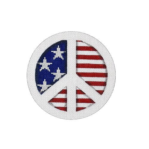 Patriotic Peace Sign Painted Canvas Pepperberry Designs - 1