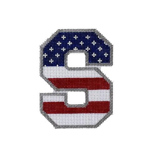 Patriotic "S" Painted Canvas Pepperberry Designs - 1
