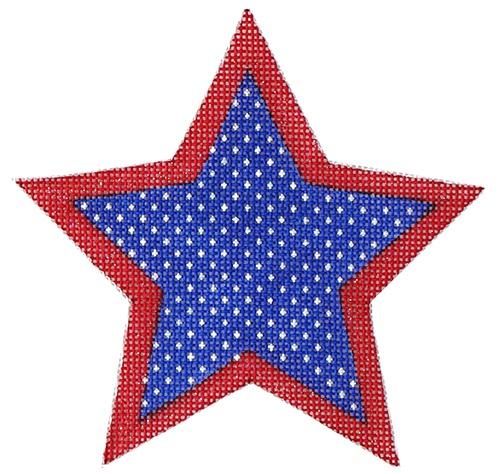 Patriotic Star Painted Canvas Kate Dickerson Needlepoint Collections - 1