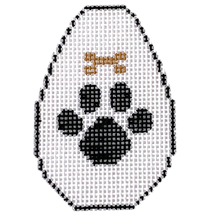 Paw with Bone Key Chain Painted Canvas The Meredith Collection - 1