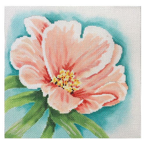 Peach Floral 1 Pillow Painted Canvas Associated Talents - 1