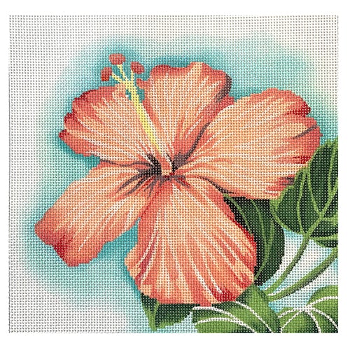 Peach Floral 2 Pillow Painted Canvas Associated Talents - 1