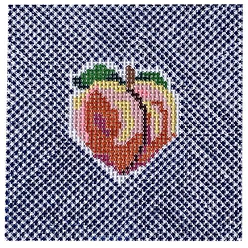 Peach on Blue Painted Canvas KCN Designers - 1