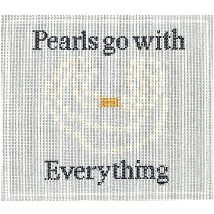 Pearls Go with Everything Canvas Printed Canvas Needlepoint To Go 