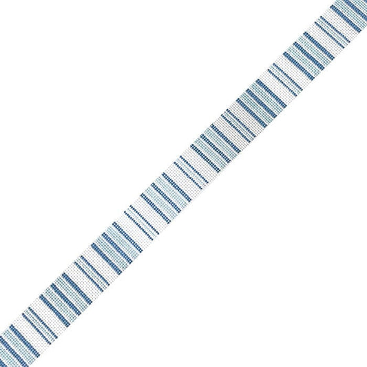 Pencil Stripe Belt - Blues Painted Canvas Little Stitches Needleworks 