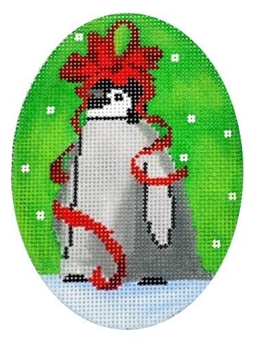 Penguin Baby with Bow Painted Canvas Scott Church Creative